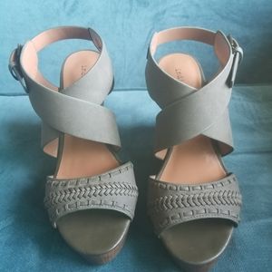 New never worn wedge sandals